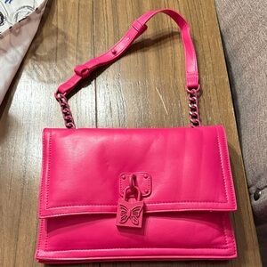 Betsey Johnson Pink Leather Crossbody Bag